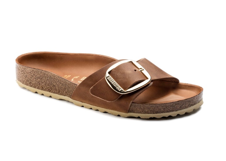 Birkenstock Slippers Madrid Big Buckle 1006525 Cognac Smal Gevet Leer - 4054056597546