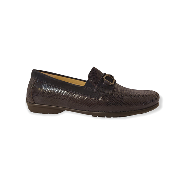 Sioux Instapper Cortizia-723-H 66973 Blauw Reptielprint Suède - 4054765852103