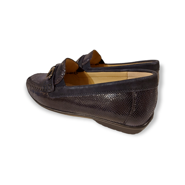 Sioux Instapper Cortizia-723-H 66973 Blauw Reptielprint Suède - 4054765852103