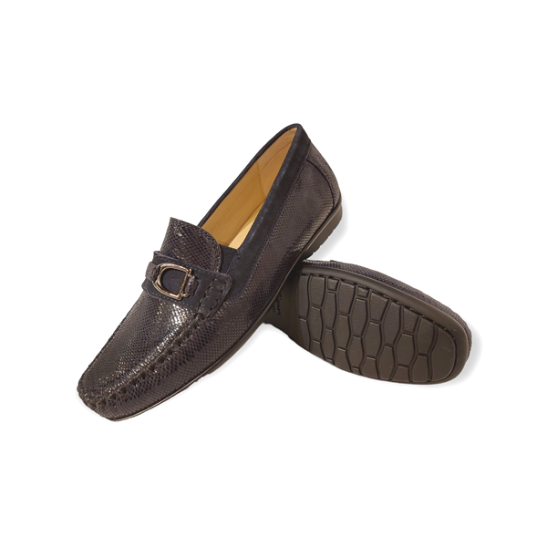 Sioux Instapper Cortizia-723-H 66973 Blauw Reptielprint Suède - 4054765852103