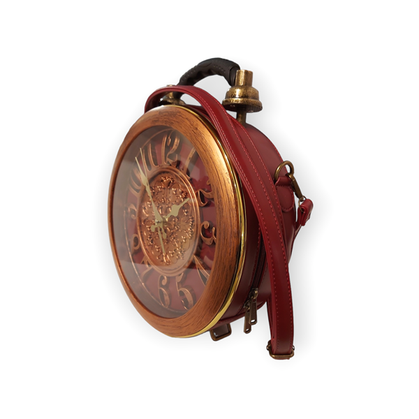 Laura Vita Tas Horloge DAF-DP066-A Rouge Bordeaux Rood Brons - 3666138092063