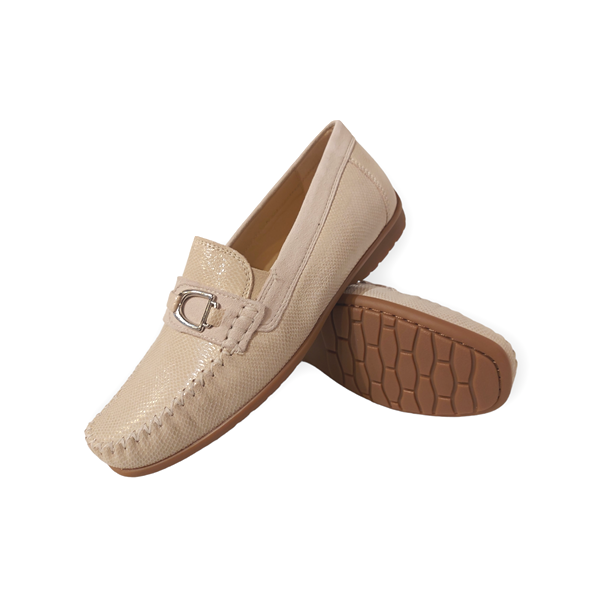 Sioux Instapper Cortizia-723-H Off White Reptielprint Suède Verwisselbaar Voetbed Wijdte H - 4054765933277