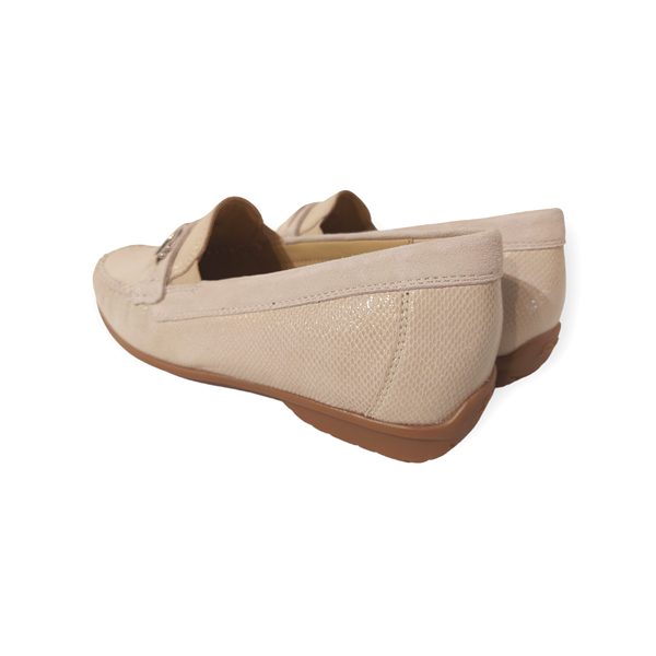 Sioux Instapper Cortizia-723-H Off White Reptielprint Suède Verwisselbaar Voetbed Wijdte H - 4054765933291