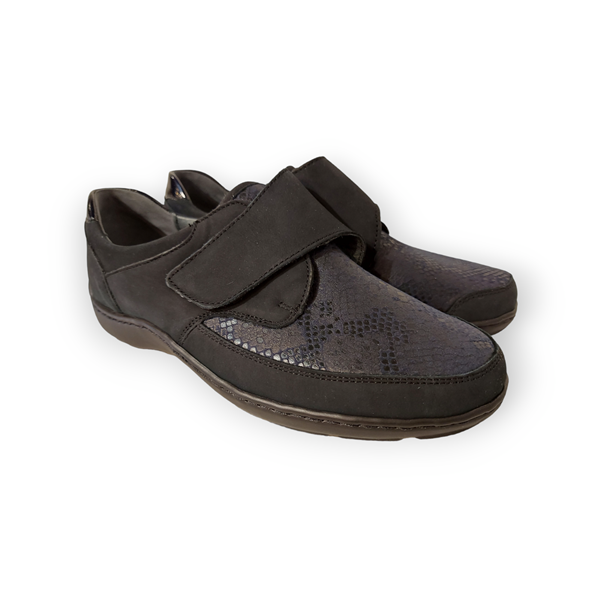 Waldlaufer Orthotritt Klittenbandschoen 496H31 350 194 Blauw Stretch Wijdte H - 4059524625387