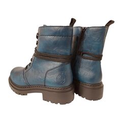 Rieker Veterboot 72675-12 Blauw Fleece - 4061811021635