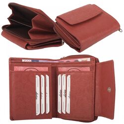 Dariya Portemonnee 257-beere Rood Terracotta Print Leer - 4260182898710