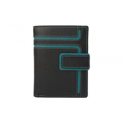 Dariya Portemonnee 2701-blacktuerkis Zwart Turquoise Leer - 4260182897416