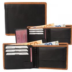 Dariya Portemonnee 2900 Zwart Cognac Leer - 4260182897362