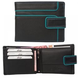 Dariya Portemonnee 2901-blacktuerkis Zwart Turquoise Leer - 4260182897539