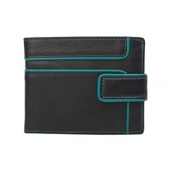 Dariya Portemonnee 2901-blacktuerkis Zwart Turquoise Leer - 4260182897539