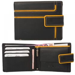 Dariya Portemonnee 2901-blackyellow Zwart Geel Leer - 4260182897515