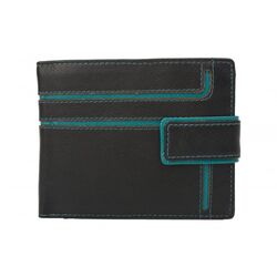 Dariya Portemonnee 2902-blacktuerkis Zwart Turquoise Leer - 4260182897560