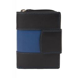 Dariya Portemonnee 3002 Zwart Blauw Leer - 4260182896549