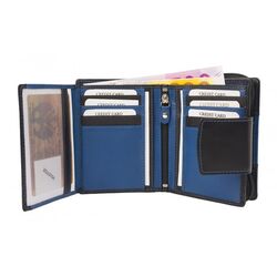 Dariya Portemonnee 3002 Zwart Blauw Leer - 4260182896549
