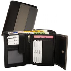 Dariya Portemonnee Z2008 Zwart Grijs Leer - 4262409890149