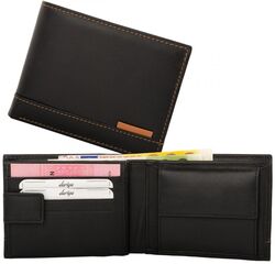 Dariya Portemonnee Z2011 Zwart Cognac Leer - 4262409890033