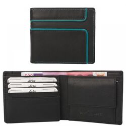 Dariya Portemonnee Zwart Turquoise Leer - 4260182897591