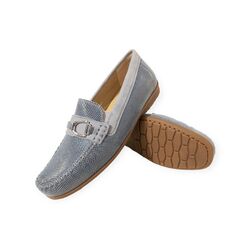 Sioux Instapper Cortizia-723-H Lichtblauw Suède Verwisselbaar Voetbed Wijdte H - 4068238026854