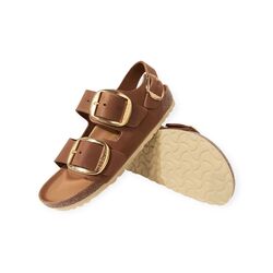 Birkenstock Sandaal Milano Big Buckle 1024067 Cognac Leer Smal - 4061418184344
