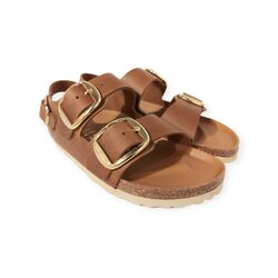 Birkenstock Sandaal Milano Big Buckle 1024067 Cognac Leer Smal - 4061418184344