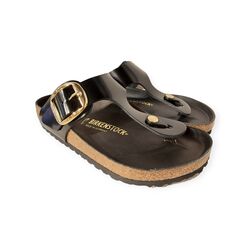 Birkenstock Slipper Gizeh Big Buckle 1021467 High-Shine Zwart Leer Normaal - 4061417208218