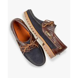 Van Bommel Bootschoenen 10470 11 Donkerblauw Bruin Wijdte H - 8719092483364