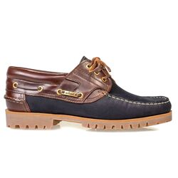 Van Bommel Bootschoenen 10470 11 Donkerblauw Bruin Wijdte H - 8719092483364