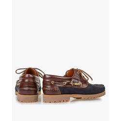 Van Bommel Bootschoenen 10470 11 Donkerblauw Bruin Wijdte H - 8719092483364