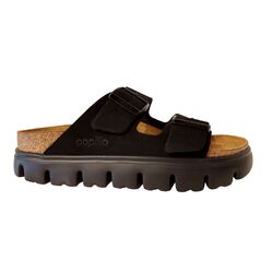 Birkenstock Papillio Slipper Arizona Pap Chunky 1028403 Zwart Leer Smal - 4066648724544