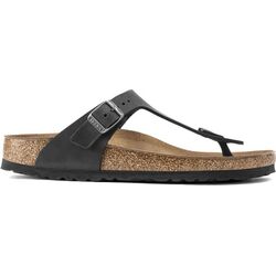 Birkenstock Gizeh Teenslipper 0845251 Zwart Gevet Leer Normaal - 4040714266954
