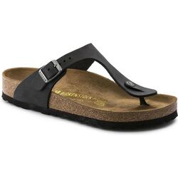 Birkenstock Gizeh Teenslipper 0845251 Zwart Gevet Leer Normaal - 4040714266954