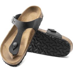 Birkenstock Gizeh Teenslipper 0845251 Zwart Gevet Leer Normaal - 4040714266923