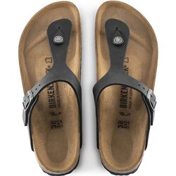 Birkenstock Gizeh Teenslipper 0845251 Zwart Gevet Leer Normaal - 4040714266954