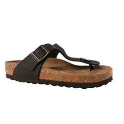 Birkenstock Gizeh Teenslipper 0845251 Zwart Gevet Leer Normaal - 4040714266923