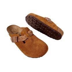 Birkenstock Slipper Boston Braided 1026713 Mink Roestbruin Smal - 4066648089407