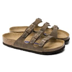 Birkenstock Slippers Florida 1011432 Tabacco Bruin Nubuck Leer Normaal - 4044477321554