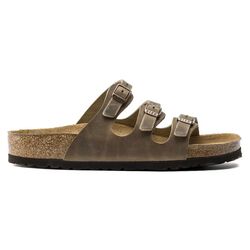 Birkenstock Slippers Florida 1011432 Tabacco Bruin Nubuck Leer Normaal - 4044477321554