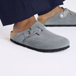 Birkenstock Slipper Boston Braided 1029086 Basalt Gray Smal - 4066648901761