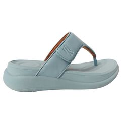 Fitflop Slipper F-Mode Go Adjustable Flatform Toe-Post Platino Bondi Blue - 197533538794