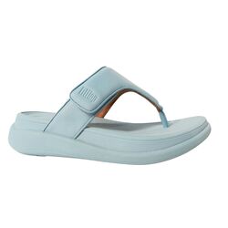Fitflop Slipper F-Mode Go Adjustable Flatform Toe-Post Platino Bondi Blue - 197533538794