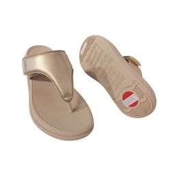 Fitflop Slipper F-Mode Go Adjustable Flatform Toe-Post Platino Goud - 197533494267