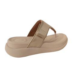 Fitflop Slipper F-Mode Go Adjustable Flatform Toe-Post Platino Goud - 197533494267