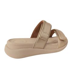 Fitflop Slipper F-Mode Go Adjustable Flatform Two-Bar Slides Platino Goud - 197533589062