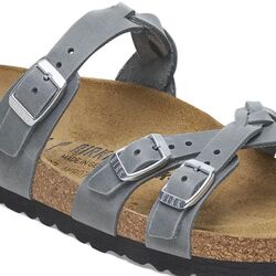 Birkenstock Slipper Franca 1929131 Basalt Gray Grijs Smal - 4066648900689