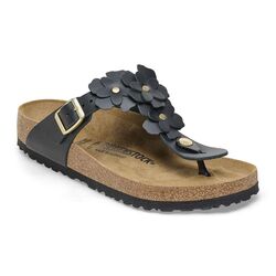 Birkenstock Teenslipper Gizeh Flower Embellishment Zwart Breed - 4066648075356
