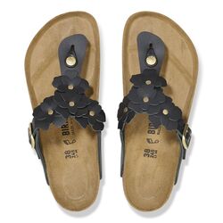 Birkenstock Teenslipper Gizeh Flower Embellishment Zwart Breed - 4066648075394