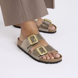 Birkenstock Slipper 1029372 Sydney  Cushion Buckle Graceful Taupe Smal - 4052001142612
