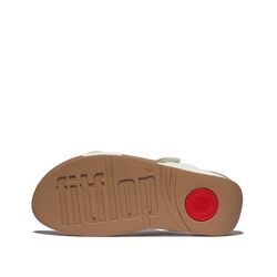 Fitflop Slipper Lulu Adjustable Leather Slides Urban White - 197533665476