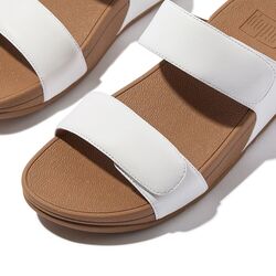 Fitflop Slipper Lulu Adjustable Leather Slides Urban White - 197533665414
