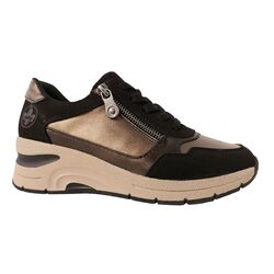 Rieker Sneaker N9301-91 Beige Zwart Goud Verwisselbaar Voetbed - 4061811617760